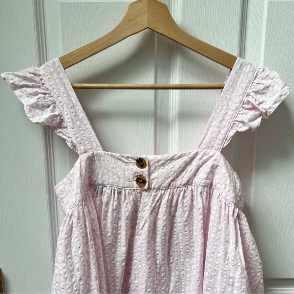 Topshop Textured Smock Mini Dress in Pale Pink Animal Print - Picture 4 of 7